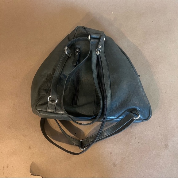 Great American Leather Works Dark Green Retro Vintage Sling Y2K Purse Backpack - Picture 3 of 9